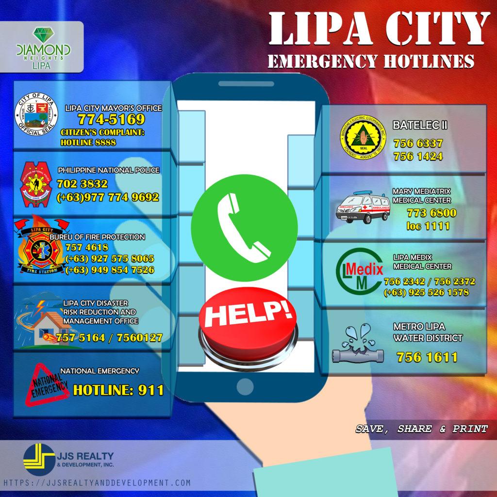 Lipa City Emergency hotlines